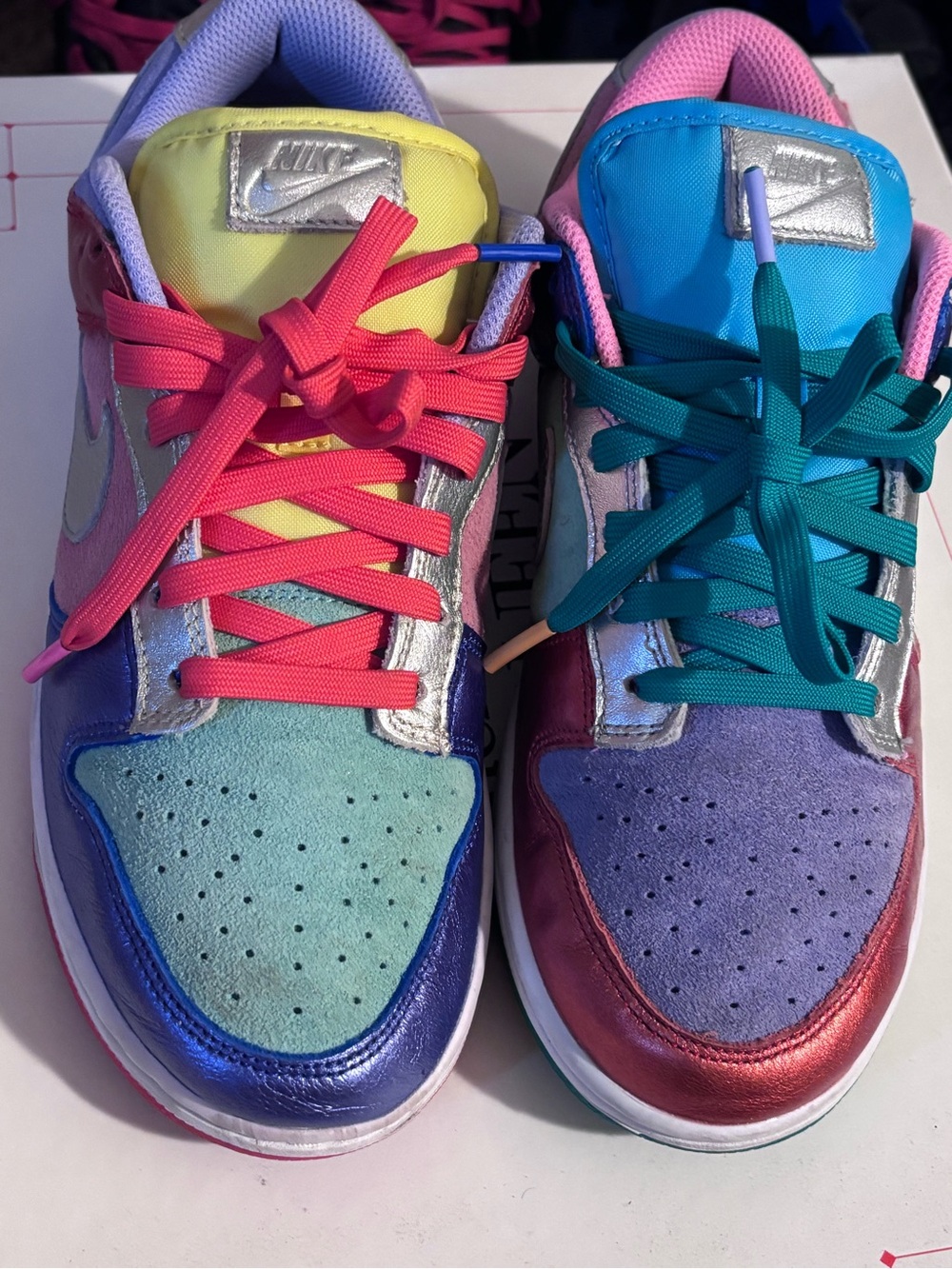 Nike Women’s Multicolor Low-Top Sneakers — Pink & Teal Laces